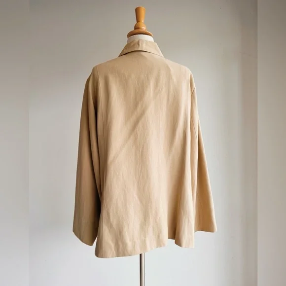 Laura Ashley Silk Linen Belted Jacket | Spring Neutral Quiet Luxury 1X - Picture 6 of 8